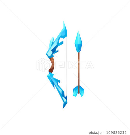 Blue crystal bow and arrow flat style, vector illustration 109826232