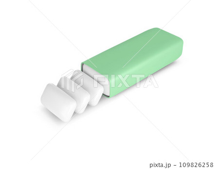 3D realistic pack of chewing gum pads. 3D realistic pack of chewing gum pads. 109826258