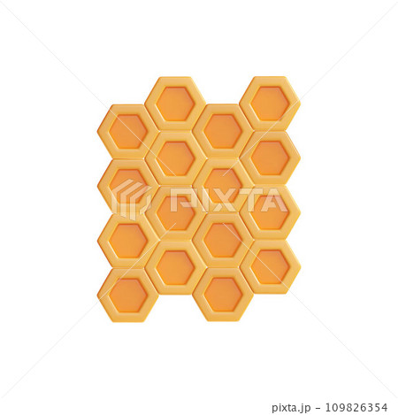 Honeycomb, volume 3d icon and vector illustration isolated on white 109826354