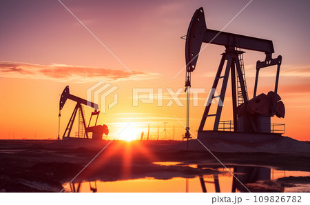Oil and Gas Wells. Accident Oil Well Work. Methane Emissions  109826782