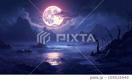 綺麗な満月 AI画像 綺麗な満月 AI画像 109826940