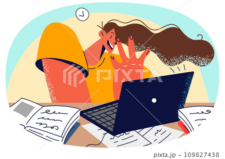 Student stressed with learning and deadline 109827438