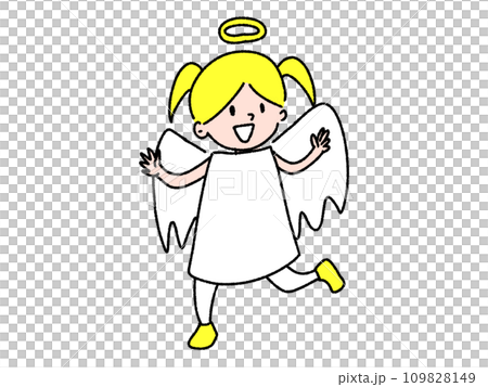 Angel girl smiling and happy Angel girl smiling and happy 109828149