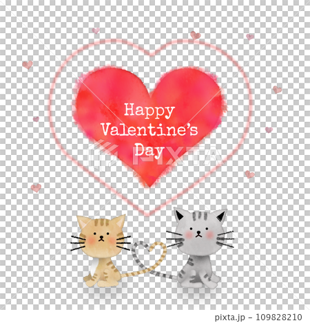 Valentine's Day heart-shaped cat hand-drawn illustration Valentine's Day heart-shaped cat hand-drawn illustration 109828210