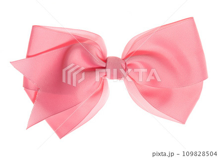 Pink girl bow, isolated on white background Pink girl bow, isolated on white background 109828504