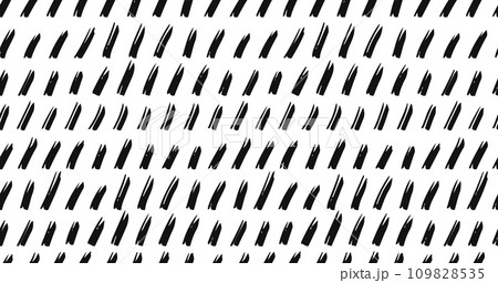Small dash seamless pattern Dotted lines texture. Black and white hatching doodle organic shapes Short line dashes Brush hand drawn random strokes Fashion retro print design Vector Illustration 109828535