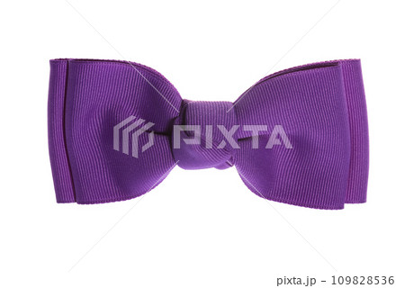 Purple bow, isolated on white background 109828536