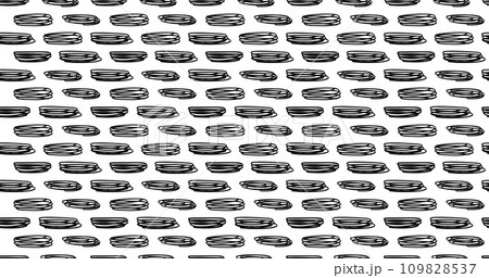 Small dash seamless pattern Dotted lines texture. Black and white hatching doodle organic shapes Short line dashes Brush hand drawn random strokes Fashion retro print design Vector Illustration 109828537