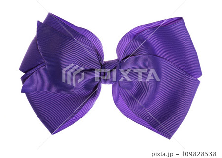 Purple bow, isolated on white background 109828538