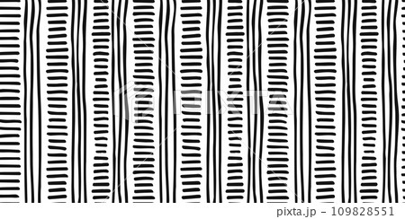 Small dash seamless pattern Dotted lines texture. Black and white hatching doodle organic shapes Short line dashes Brush hand drawn random strokes Fashion retro print design Vector Illustration Small dash seamless pattern Dotted lines texture. Black and white hatching doodle organic shapes Short line dashes Brush hand drawn random strokes Fashion retro print design Vector Illustration 109828551