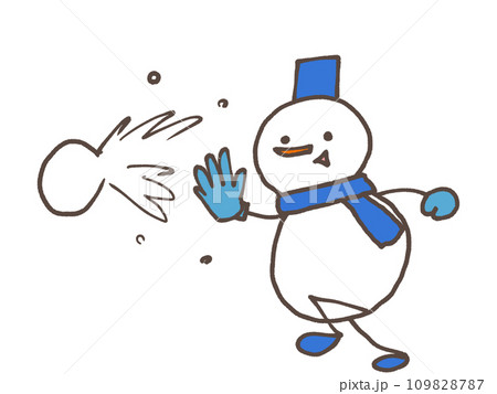 雪合戦する雪だるま 109828787