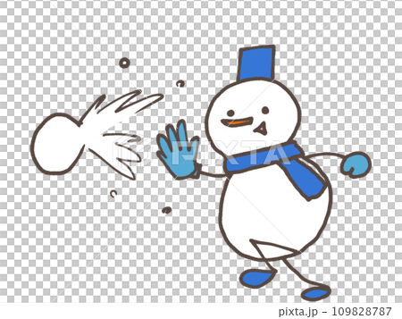 雪合戦する雪だるま 109828787