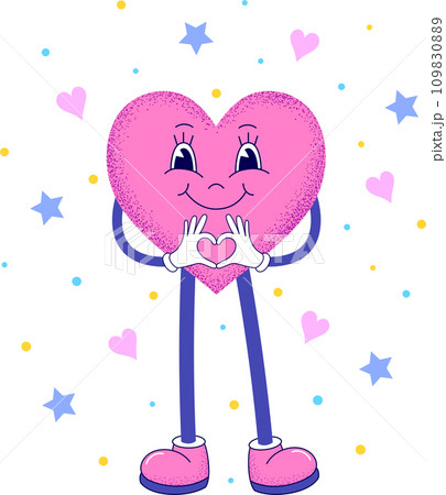 Cartoon heart with flying hearts.Simple and cute. Valentine's Day card. Cartoon heart with flying hearts.Simple and cute. Valentine's Day card. 109830889