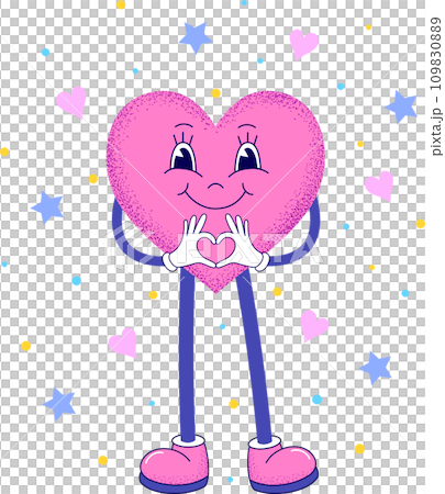 Cartoon heart with flying hearts.Simple and cute. Valentine's Day card. Cartoon heart with flying hearts.Simple and cute. Valentine's Day card. 109830889