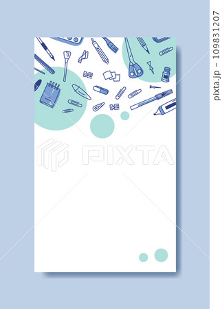 Vector template with stationery items 109831207