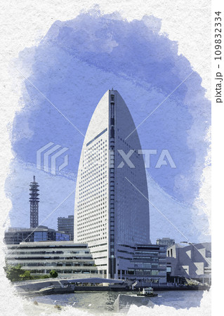 水彩画「横浜ミナトミライ」 水彩画「横浜ミナトミライ」