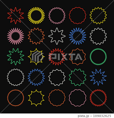 Brutalist geometric shapes, colorful symbols. Simple primitive elements and forms. Bauhaus retro design, trendy contemporary minimalist style. Vector illustration 109832625