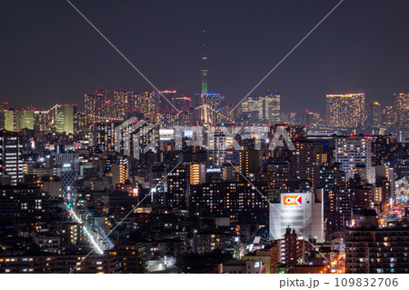 《東京都》東京都心の眺望・川崎からのぞむ夜景 109832706