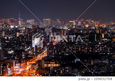 《東京都》東京都心の眺望・川崎からのぞむ夜景 109832708