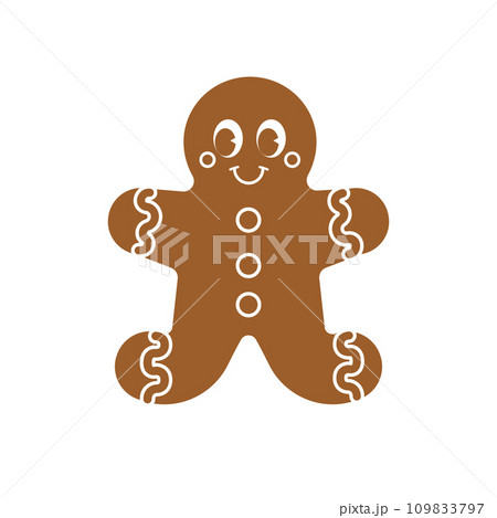 Vector groovy Christmas ginger bread man cookie 109833797