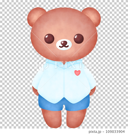 Cute Brown Bear Doodle illustration, Hand drawn, water color, Pencil in doodle Cute Brown Bear Doodle illustration, Hand drawn, water color, Pencil in doodle 109833904
