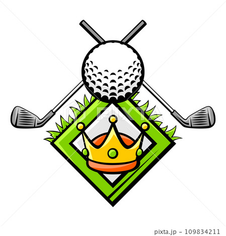 Emblem with golf symbols. Sport club label or emblem. Emblem with golf symbols. Sport club label or emblem. 109834211