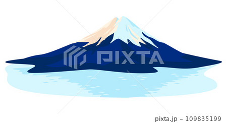 Fujiyama with snow - modern flat design style single isolated image 109835199