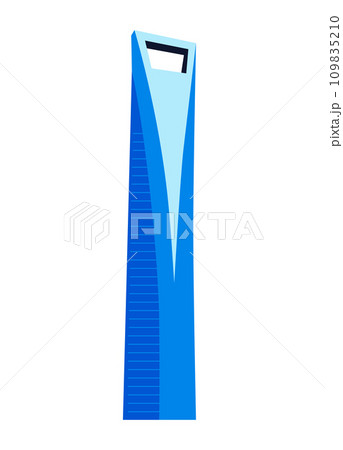 Shanghai world financial center - flat design style single isolated image 109835210
