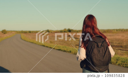 girl traveling with backpack sunset, family sun, hiking girl asphalt road, beautiful female tourist traveling alone, people traveling road sunny day, sunlight sun, tourist with backpack walking sunset girl traveling with backpack sunset, family sun, hiking girl asphalt road, beautiful female tourist traveling alone, people traveling road sunny day, sunlight sun, tourist with backpack walking sunset 109835828