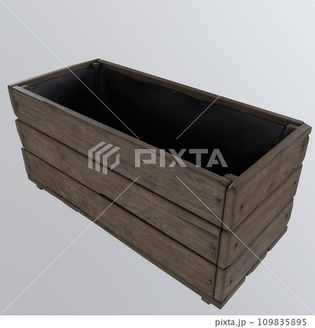 Wooden Case isolated on white background 109835895