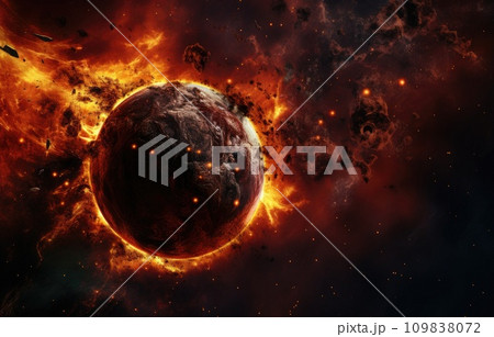an image of two planets in the outer space an image of two planets in the outer space 109838072