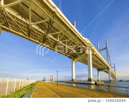 大黒ふ頭から見上げる横浜ベイブリッジ / Yokohama, Japan 109838894
