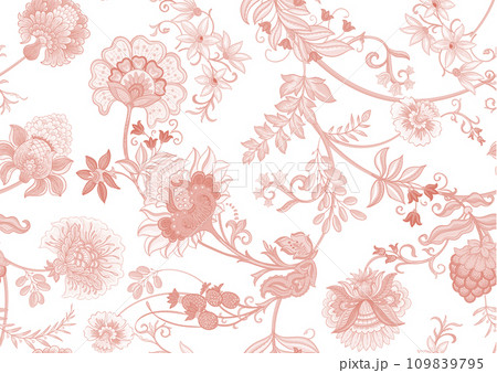 Fantasy flowers in retro, vintage Fantasy flowers in retro, vintage 109839795