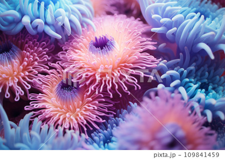Dazzling Depths, Vibrant Anemone Texture Captures Underwater Magic 109841459