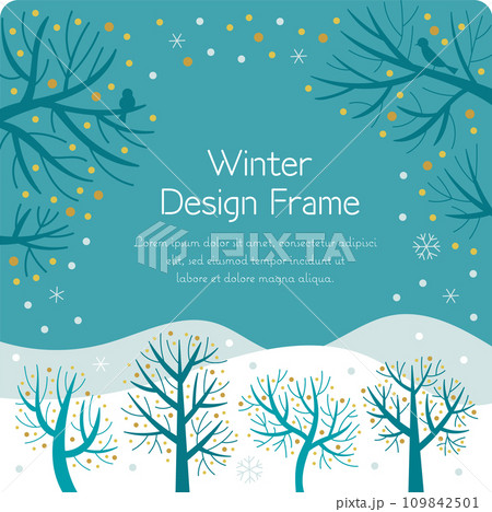 冬のデザインフレーム 109842501