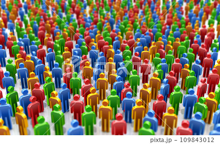 人型アイコンの集団、群集、集まり、人々の多様性 109843012