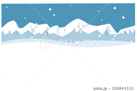 雪の残る山と雪の背景イラスト 雪の残る山と雪の背景イラスト 109843312