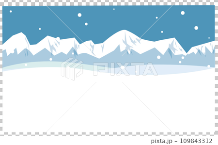 雪の残る山と雪の背景イラスト 雪の残る山と雪の背景イラスト 109843312
