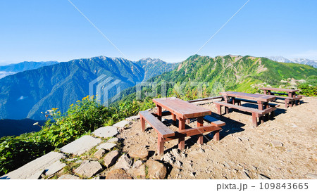 夏の爺ヶ岳登山（種池山荘から針ノ木岳・蓮華岳方面の眺め） 109843665