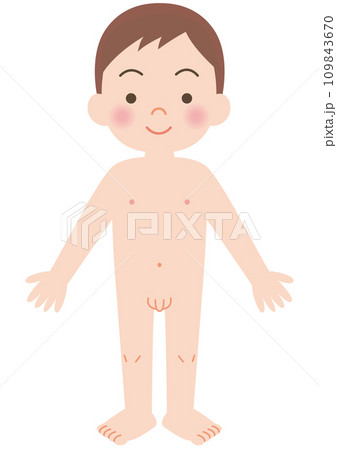 男の子　正面　全身 109843670