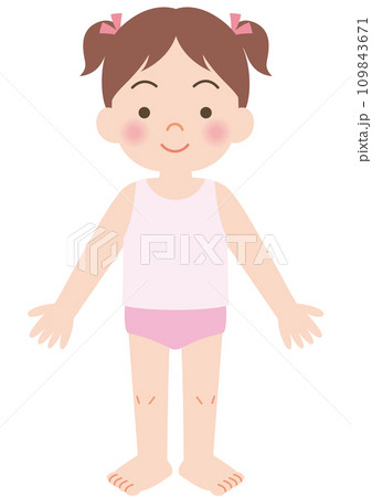 下着姿の女の子　正面　全身 109843671