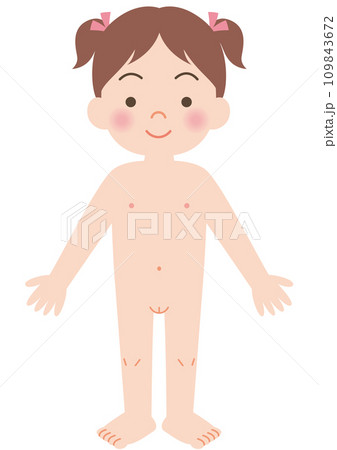 女の子　正面　全身 109843672