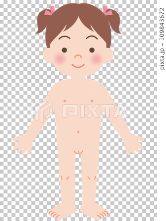 女の子　正面　全身 109843672