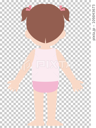 Girl in underwear, back view, whole body Girl in underwear, back view, whole body 109843673