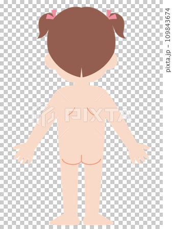 Back view of girl, whole body Back view of girl, whole body 109843674