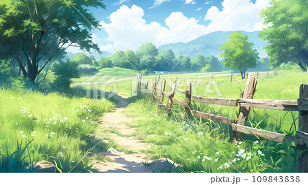 綺麗な自然の風景のイラスト素材 [109843838] - PIXTA