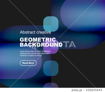 Round triangle and round square composition geometric background Round triangle and round square composition geometric background 109845643