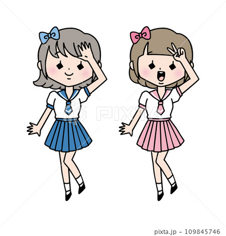 双子コーデした女の子 109845746