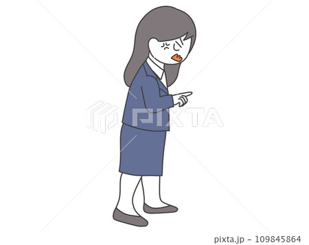 怒るスーツの若い女性 109845864