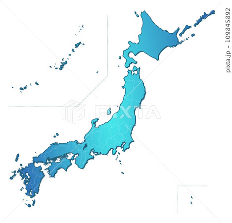 日本地図 県名記載なしの日本地図のイラスト素材 [109845892] - PIXTA